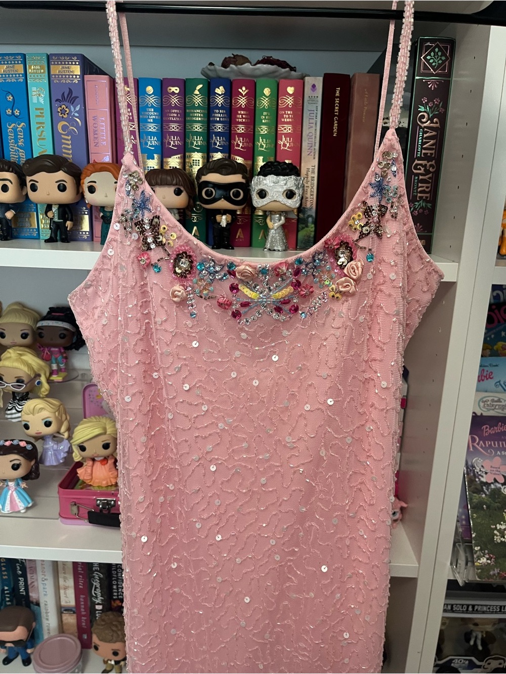Embellished Pink Beaded Slip Dress
